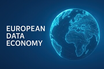 Obraz premium European Data Economy with Digital Globe Network