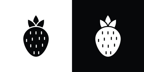 Strawberry icon. filled flat sign for mobile concept and web