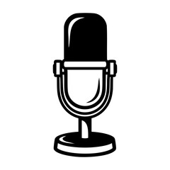 Vintage Microphone Vector Illustration for Music and Broadcasting Themes