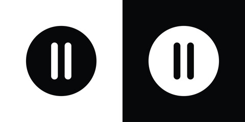 Pause icon. filled flat sign for mobile concept and web