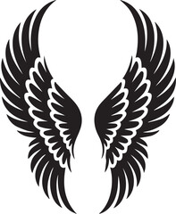 Obraz premium wings set silhouette vector minimal on white background