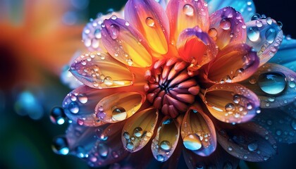 vibrant dew kissed flower petals radiate color displaying nature s beauty exquisitely