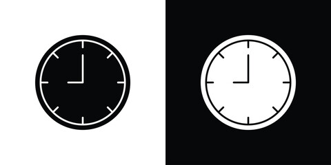 Clock icon. filled flat sign for mobile concept and web