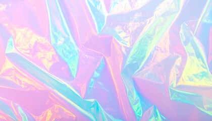 Iridescent Plastic Wrap Texture In Pastel Shimmering Tones Creating A Y2k Aesthetic Background