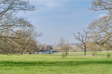Fototapeta premium View from a park of Stamford town in Lincolnshire, UK