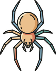 A captivating pixel art illustration of a spider, featuring a vibrant color palette and distinct 8-bit style. Perfect for game development, website design, or any project needing a unique arachnid gra
