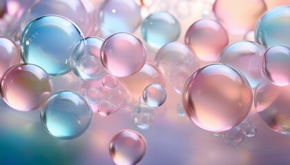 soft pastel bubbles with smooth texture and light reflections