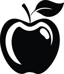 Minimalist Apple Silhouette – Simple Clean Black Vector Art, High Contrast Modern Graphic Design Illustration