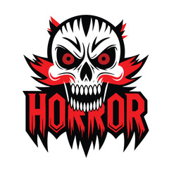 Evil Skull Horror Logo Vector