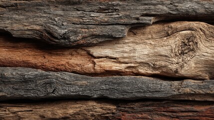 Aged, layered wood planks