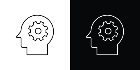 Thinking icon logo. symbol vector set.