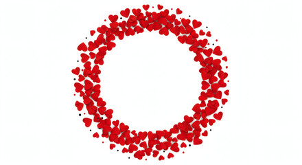 Frame made from paper hearts on grey background, Valentine's Day celebration 02