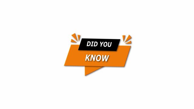  Did You Know Megaphone spech bubble. business concept with text Did you know. Motion graphics.