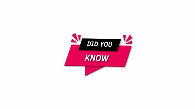  Did You Know Megaphone spech bubble. business concept with text Did you know. Motion graphics.