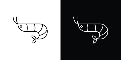 Shrimp icon logo. symbol vector set.