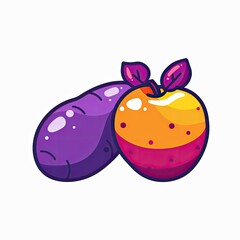 Colorful Apple and Potato Illustration