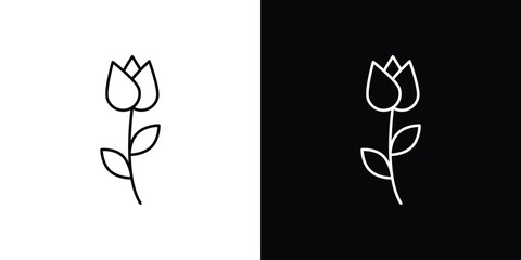Flower tulip icon logo. symbol vector set.