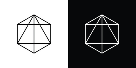 Dice d20 icon logo. symbol vector set.