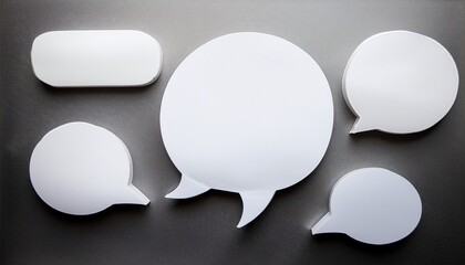 white speech bubbles on transparent background for graphics and designs