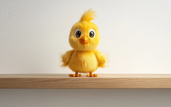 High quality depiction of a Tweety Bird stuffed toy with realistic fur and cartoon inspired design isolated on white background PNG
