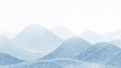 Displaying overlapping blue waves moving in digital illustration, with textured white strokes