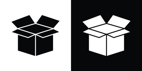 Open box icon. filled flat sign for mobile concept and web