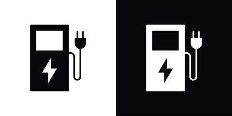 Charging station icon. filled flat sign for mobile concept and web