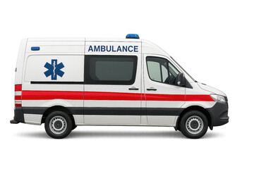 Modern Ambulance Van Parked on Transparent Background