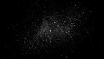 Cosmic Particle Field with Dense Star Cluster on Dark Background