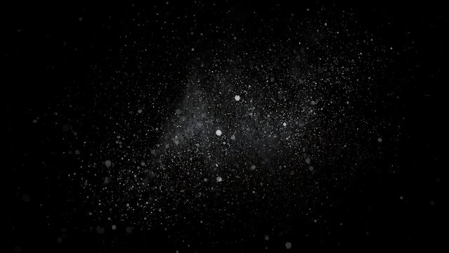 Cosmic Particle Field with Dense Star Cluster on Dark Background