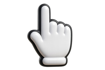 Cartoon Hand Pointing with Index Finger on Transparent Background
