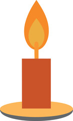 Minimalist Candle Flame Vector Illustration for Warmth and Ambience