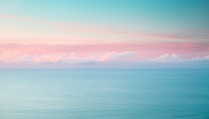 Fototapeta premium a serene pastel horizon blending soft pink and mint green in an ethereal atmosphere of calmness