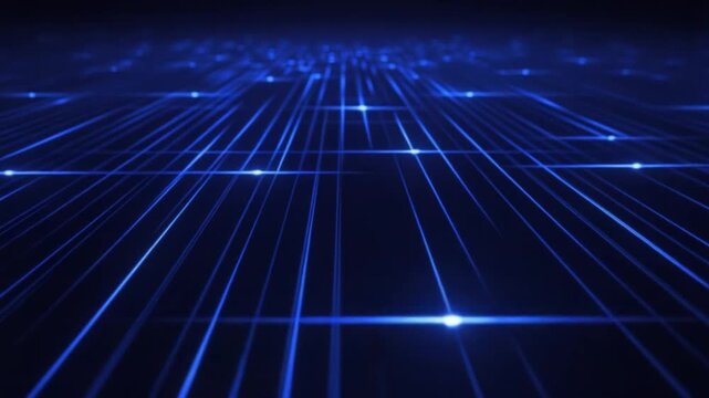 Abstract neon rows of squares of narrow glowing lines, convex texture. Design. Grid neon animation motion graphics.