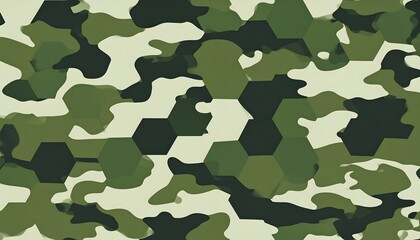 Abstract camouflage pattern with hexagons