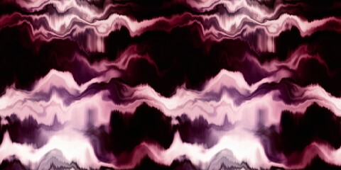 Moody ombre blur tie dye effect seamless border pattern. Wavy liquid paint flow banner edging background in bold hippy style. Striped wash tape textur for continuous design.