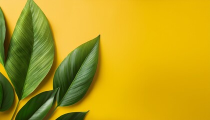 vibrant abstract design featuring green leaf patterns against a bright yellow background perfect for modern decor branding and creative projects