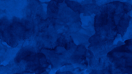 Black dark navy abstract pattern watercolor. Artistic background. Stain splash rough daub grain grunge. Water liquid fluid. Like a dramatic night sky with clouds. Space. Design. Template. 
