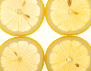 Four lemon slices arranged in a grid pattern