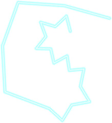 Abstract zigzag energy line with a rippled motion, featuring irregular electric wave patterns in neon blue.