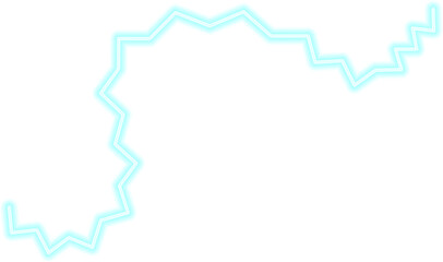Organic wave-shaped neon stroke with irregular zigzags, forming a high-voltage glowing pattern.