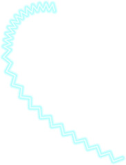 Abstract neon zigzag line with a thin, decorative curve, forming a glowing electric trace.