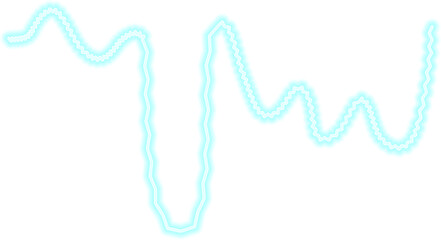 Abstract neon zigzag line featuring a thin, flowing sketch, simulating a natural electric motion.