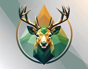 Geometric deer head, stylized with polygon shapes