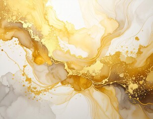 Festive abstract watercolor backdrop in refined golden tones evoking New Year joy, elegance, and celebration