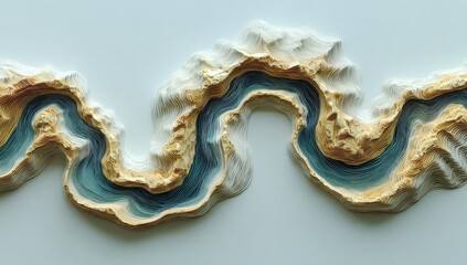 3D sculpted river winding through landscape