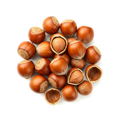 Obraz premium Hazelnuts isolated on white background