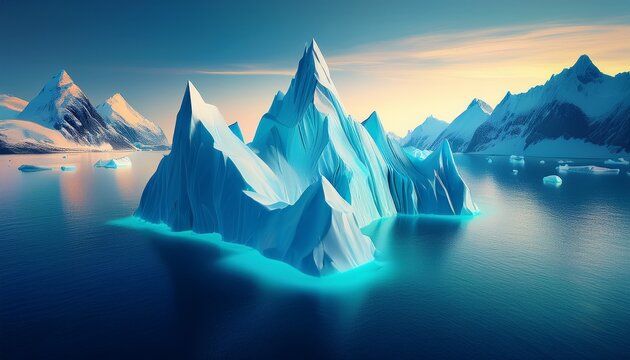iceberg mountains generative ai technology - Powered by Adobe