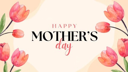 Happy Mother's Day Calligraphy abstract art background.