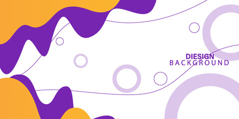 abstract banner background with fluid shapes in purple and orange color. vector illustration